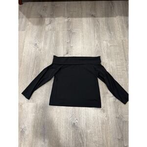 J. Crew Shirt Womens XL Black Off-The-Shoulder Top Stretchy Cotton